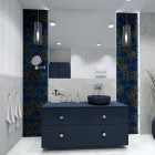 Elita Meble Lorca umywalka nablatowa okrągła 41,5 cm granatowy mat 146056