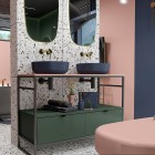 Elita Meble Lorca umywalka nablatowa okrągła 41,5 cm granatowy mat 146056