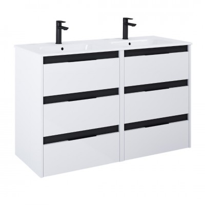 Roca Alpine zestaw łazienkowy 120 cm umywalka z szafką biały połysk A852038606