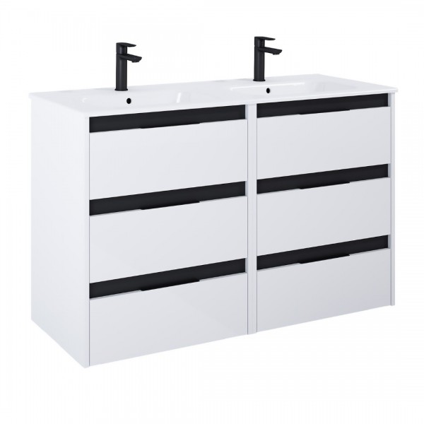 Roca Alpine zestaw łazienkowy 120 cm umywalka z szafką biały połysk A852038606