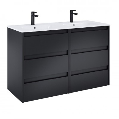 Roca Alpine zestaw łazienkowy 120 cm umywalka z szafką czarny mat A852032532