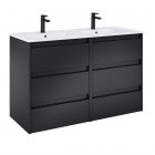 Roca Alpine zestaw łazienkowy 120 cm umywalka z szafką czarny mat A852038532