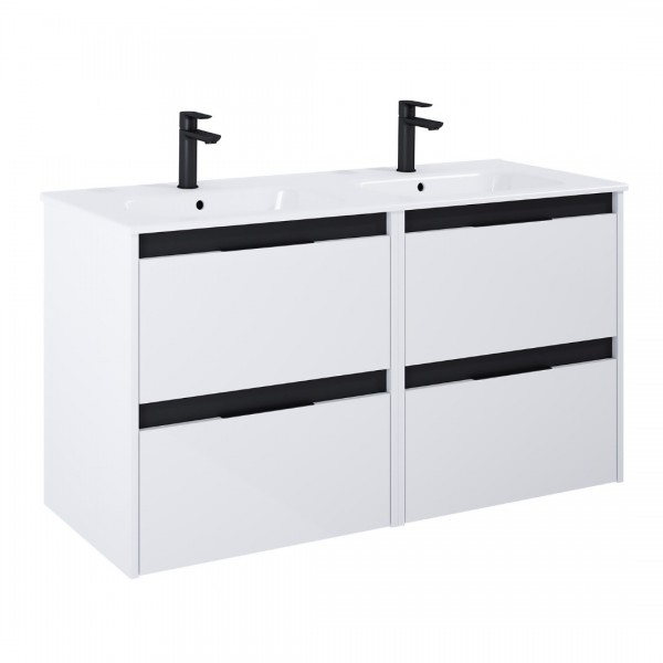 Roca Alpine zestaw łazienkowy 120 cm umywalka z szafką biały połysk A852037606