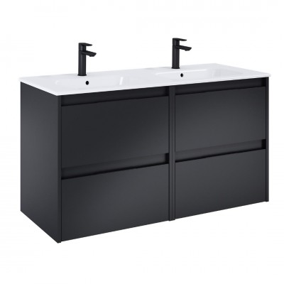 Roca Alpine zestaw łazienkowy 120 cm umywalka z szafką czarny mat A852037532