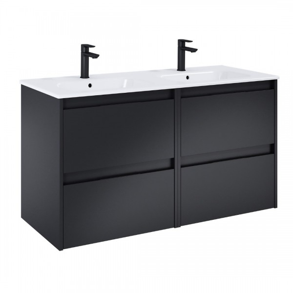 Roca Alpine zestaw łazienkowy 120 cm umywalka z szafką czarny mat A852037532