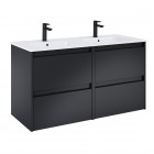 Roca Alpine zestaw łazienkowy 120 cm umywalka z szafką czarny mat A852037532