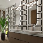 Elita Meble Sharon Long Cut lustro LED 35x150 cm czarny mat 168508