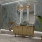 Elita Meble Sharon Long Cut lustro LED 35x150 cm złoty 168510