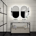 Elita Meble Sharon Oval Black lustro LED 52x92 cm 168462