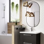 Elita Meble Sharon Oval Black lustro LED 52x92 cm 168462