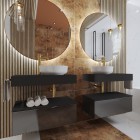 Elita Meble Sharon Round Gold lustro LED okrągłe 100 cm 168129