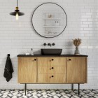 Elita Meble Sharon Round Black lustro LED okrągłe 80 cm 168122