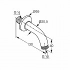 Kludi ramię natrysku 130 mm