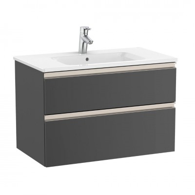 Roca Gap-N Unik zestaw łazienkowy 80 cm z 2 szufladami antracyt połysk A851478153