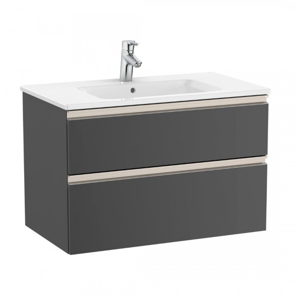 Roca Gap-N Unik zestaw łazienkowy 80 cm z 2 szufladami antracyt połysk A851478153