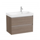 Roca Ona Unik zestaw łazienkowy 80 cm z szufladami prawy ciemny wiąz A851690511