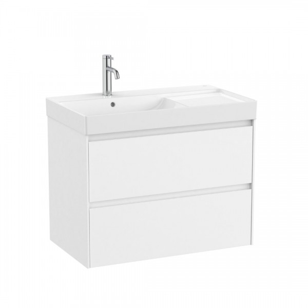 Roca Ona Unik zestaw łazienkowy 80 cm z szufladami lewy biały mat A851692509
