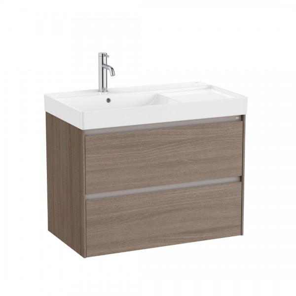 Roca Ona Unik zestaw łazienkowy 80 cm z szufladami lewy biały mat A851692511