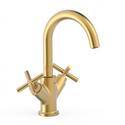 Tres Mont Blanc bateria umywalkowa stojąca złoty mat 28310301OM