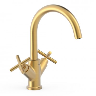 Tres Mont Blanc bateria umywalkowa stojąca złoty mat 28320301OM