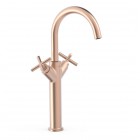 Tres Mont Blanc bateria umywalkowa wysoka stojąca złoto różowe mat 28380301OPM