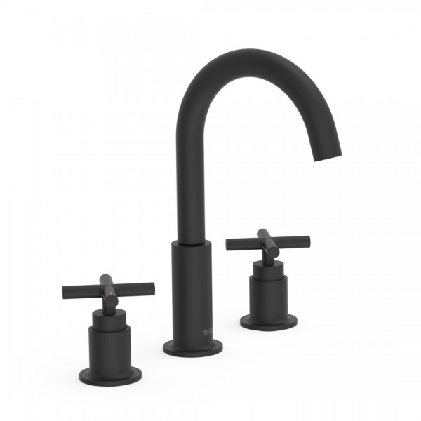 Tres Mont Blanc bateria umywalkowa stojąca 3-otworowa czarny mat 28310501NM