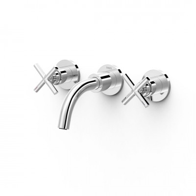 Tres Mont Blanc bateria umywalkowa podtynkowa wylewka 14,8 cm chrom 28330001