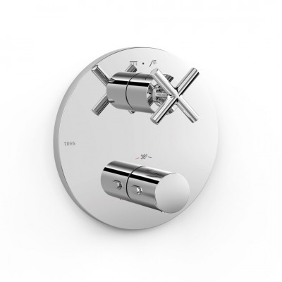 Tres Mont Blanc bateria wannowo-prysznicowa podtynkowa termostatyczna chrom 28325001