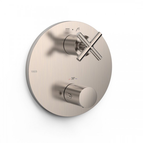 Tres Mont Blanc bateria wannowo-prysznicowa podtynkowa termostatyczna stal 28325001AC