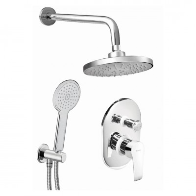 Deante Corio zestaw prysznicowy podtynkowy deszczownica 20 cm chrom BFCA044P