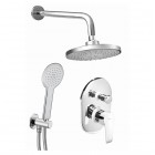 Deante Corio zestaw prysznicowy podtynkowy deszczownica 25 cm chrom BFCA044P
