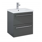 Elita Meble Kwadro Plus Anthracite zestaw szafka z umywalką 50 cm 166948