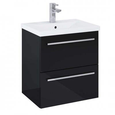 Elita Meble Kwadro Plus Black zestaw szafka z umywalką 50 cm 167649