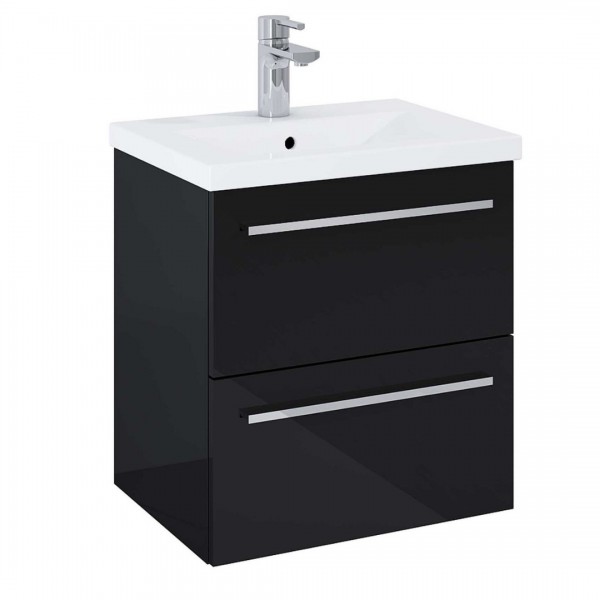 Elita Meble Kwadro Plus Black zestaw szafka z umywalką 50 cm 167649