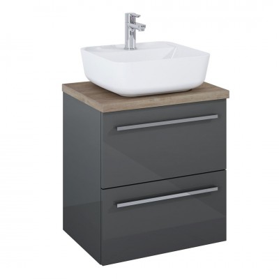 Elita Meble Kwadro Plus Anthracite zestaw szafka z umywalką 50 cm + blat 168445
