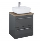 Elita Meble Kwadro Plus Anthracite zestaw szafka z umywalką 50 cm + blat 168445