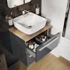 Elita Meble Kwadro Plus Anthracite zestaw szafka z umywalką 50 cm + blat 168445
