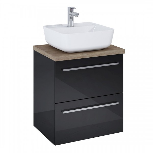 Elita Meble Kwadro Plus Black Mat zestaw szafka z umywalką 50 cm + blat 168444