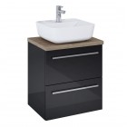 Elita Meble Kwadro Plus Black Mat zestaw szafka z umywalką 50 cm + blat 168444