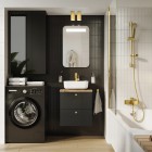 Elita Meble Kwadro Plus Black Mat zestaw szafka z umywalką 50 cm + blat 168444