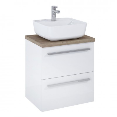 Elita Meble Kwadro Plus White zestaw szafka z umywalką 50 cm + blat 168443