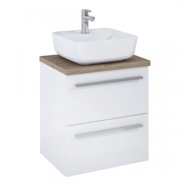 Elita Meble Kwadro Plus White zestaw szafka z umywalką 50 cm + blat 168443