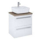 Elita Meble Kwadro Plus White zestaw szafka z umywalką 50 cm + blat 168443