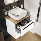 Elita Meble Kwadro Plus White zestaw szafka z umywalką 50 cm + blat 168443