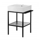 Deante Temisto umywalka nablatowa z konsolą łazienkową 56x40 cm CDTS6U4S