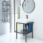 Deante Temisto umywalka nablatowa z konsolą łazienkową 56x40 cm CDTS6U4S