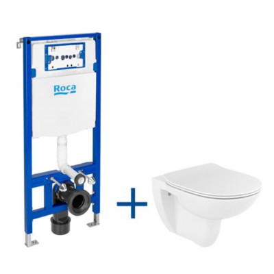 Roca Debba zestaw podtynkowy + miska WC RImless z deską wolnoopadającą Slim A893104440