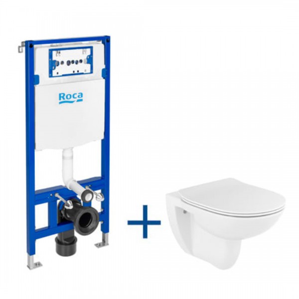 Roca Debba zestaw podtynkowy + miska WC RImless z deską wolnoopadającą Slim A893104440