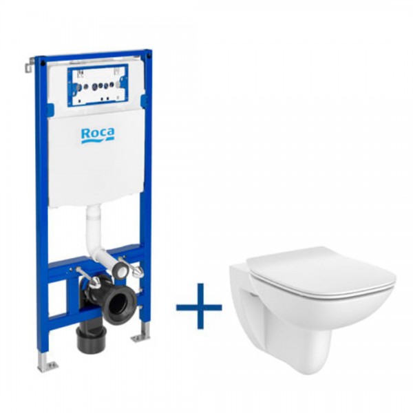 Roca Square zestaw podtynkowy + miska WC RImless z deską wolnoopadającą Slim A893104450