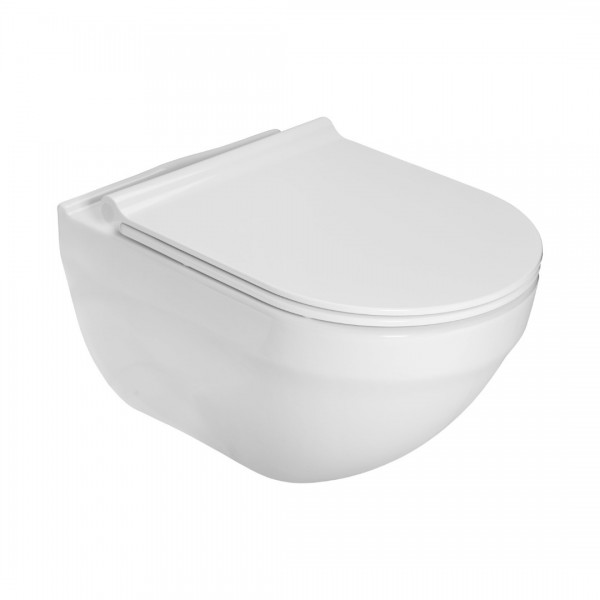Roca Hebe miska WC wisząca Rimless z deską WC wolnoopadającą Slim A34H138000